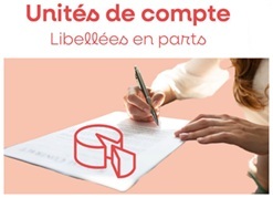 une femme écrit sur une feuille avec le titre Unités de compte