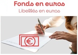 une femme écrit sur une feuille avec le titre Fonds en euros